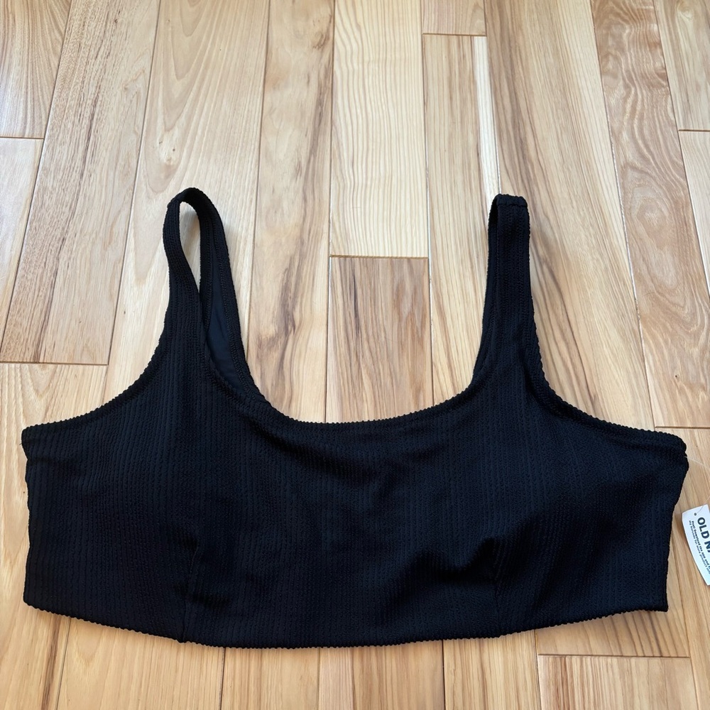 NEW Old Navy Essential Scoopneck Plus Size 4X Black Swim Bikini Top